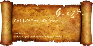 Gellért Áron névjegykártya